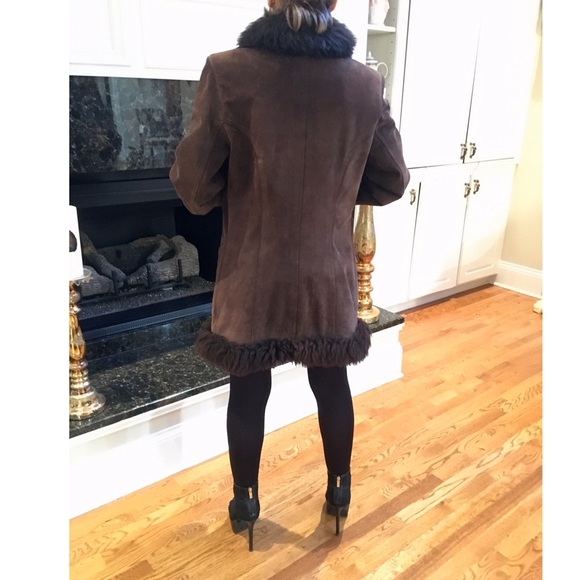 Guess 100% Lamb Fur Shearling Coat - Picture 3 of 8